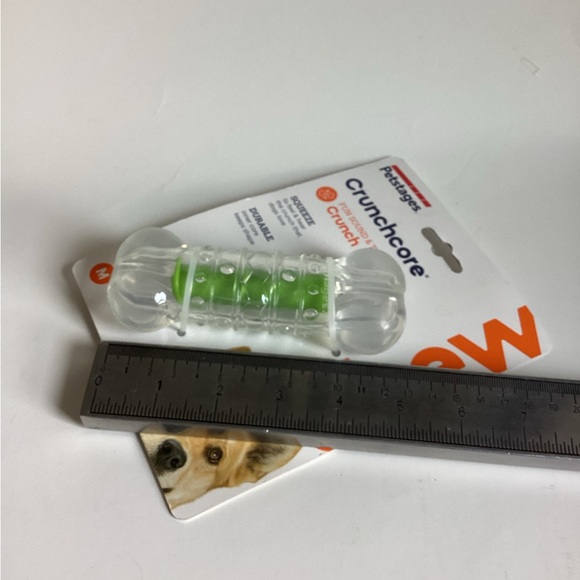 Petstages ~ Crunchcore Clear/Green Bone ~Crunch Dog Toy - Picture 3 of 3